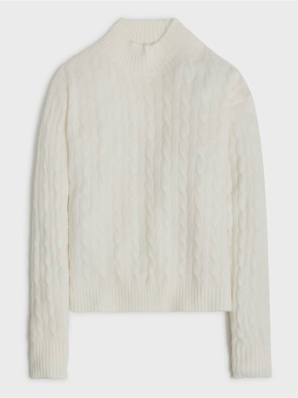 Women's J. Crew Cream Cable-Knit Mock Neck Sweater